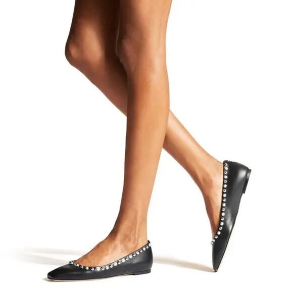 Jimmy Choo Black Studded Flats 39.5 - Picture 5 of 5